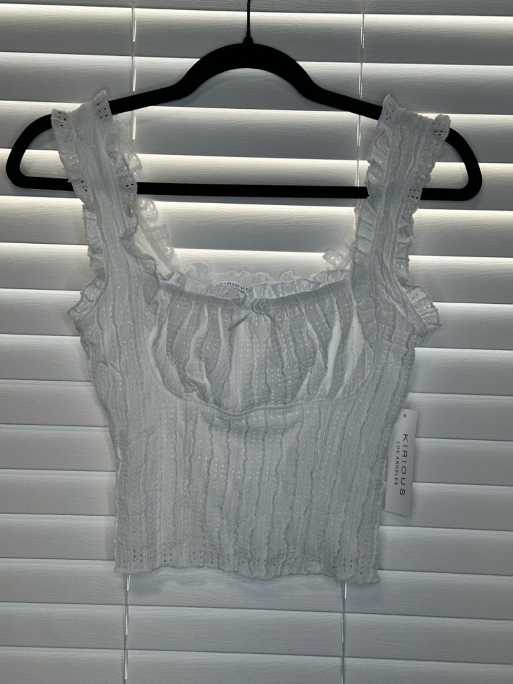 Kirious White Lace Ruffle Tank Top XS NWT